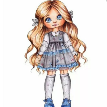 Кукла рисунок пошагово