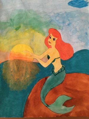 Русалка рисунок для детей