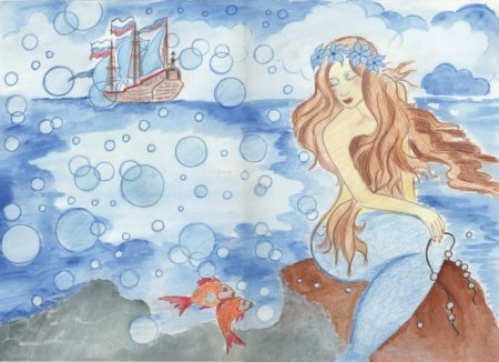 Детские рисунки русалок