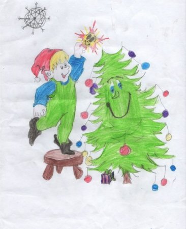 Рисунки на новый год для школьников