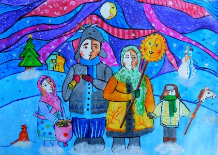 Детские рисунки на новый год