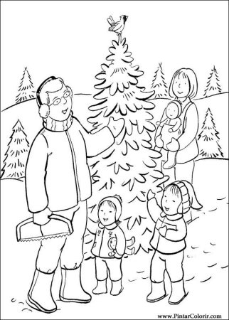 Раскраска семейный праздник новый год