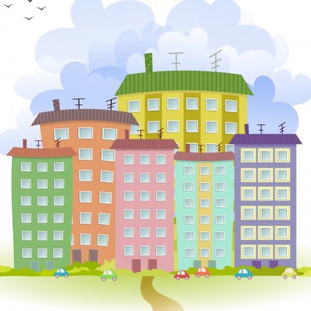 Нарисовать многоэтажный дом