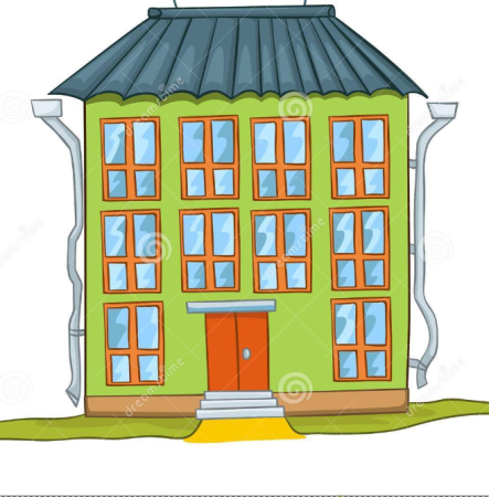 Мультяшный домик многоэтажный