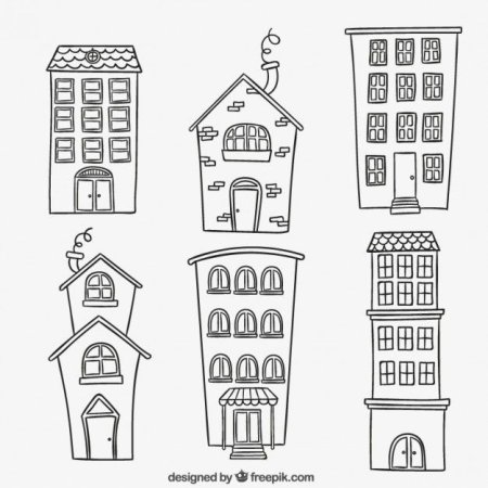 Многоэтажный дом раскраска для детей