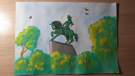 Рисунок Салавата Юлаева на коне самый легкий
