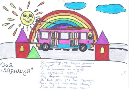 Троллейбус детский рисунок