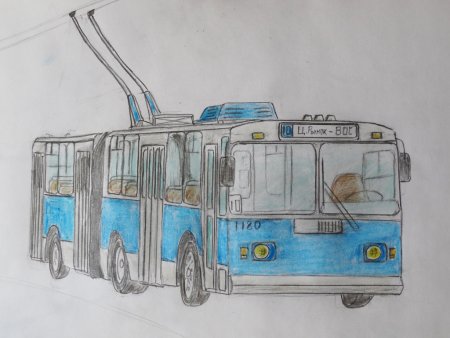 Рисование троллейбус