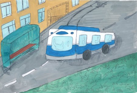 Троллейбус детский рисунок