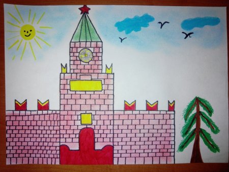 Рисуем Кремль в детском саду