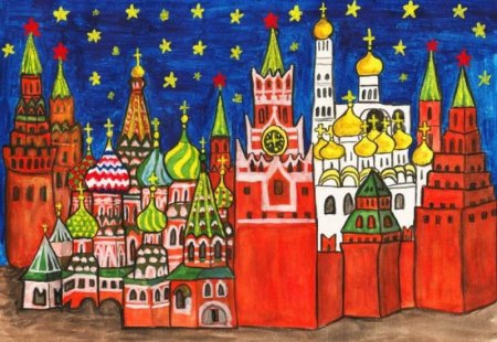 Кремль рисунок для детей