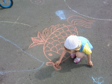 Рисунки на асфальте.