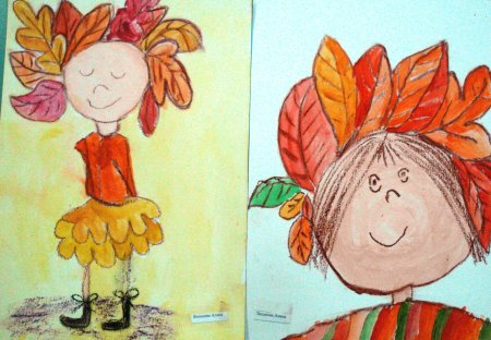 Девушка осень детский рисунок