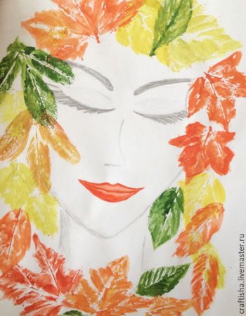 Рисование с осенними листьями с детьми