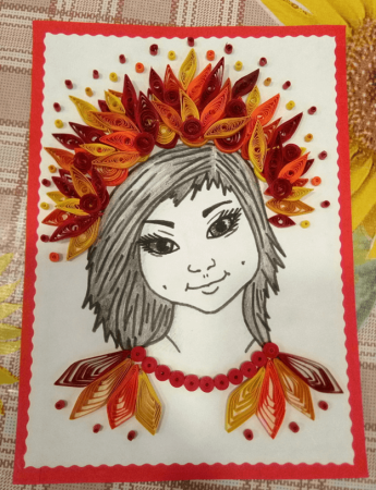 Лицо девушки для поделки осень