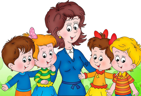 Воспитатель с детьми