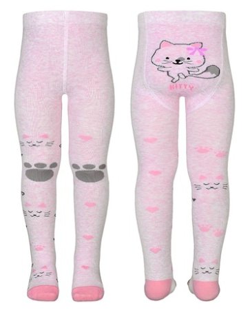 Колготки лапки розовый меланж