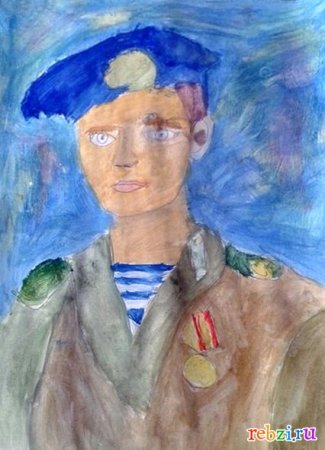 Портрет солдата рисунок детский