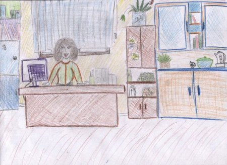 Рисунок мама на работе