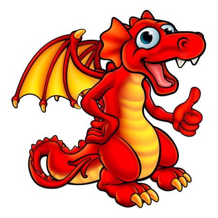 Красный дракончик мультяшный