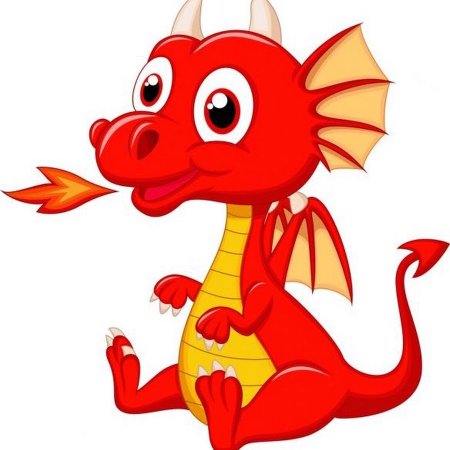 Красный динозавр для детей