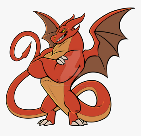 Красный дракон мультяшный