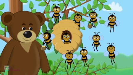 Рисование медведь и пчелы