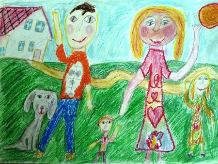 Рисунок на тему счастливая семья