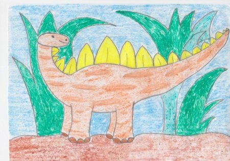 Рисунок динозавра на конкурс