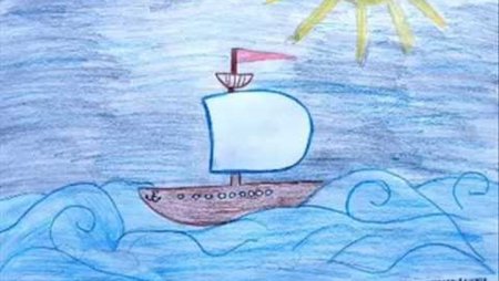 Рисунок по стихотворению Парус