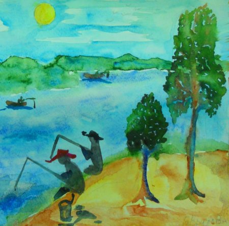 Река Волга рисунок