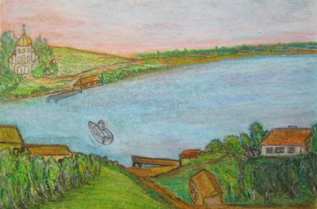 Нарисовать реку Волгу