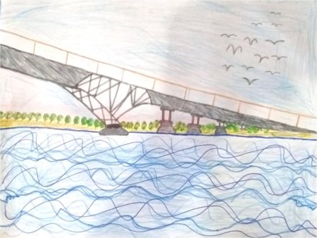 Рисунок реки Волги в школу