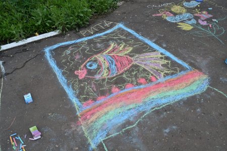 Рисунки на асфальте.