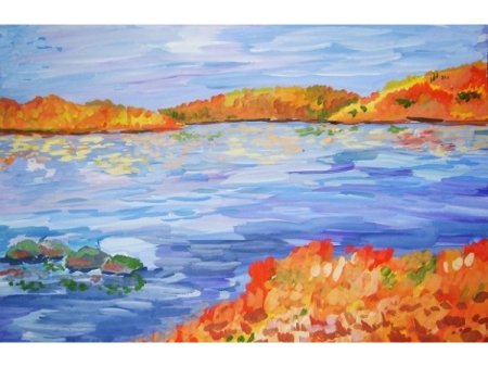 Река Волга для рисования