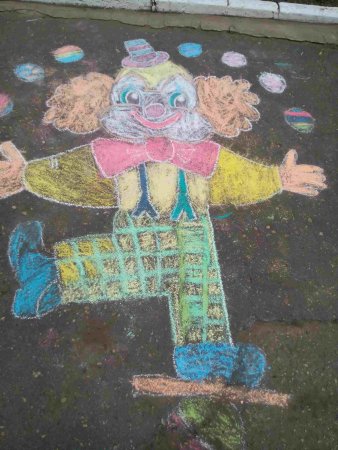 Рисунки на асфальте мелками