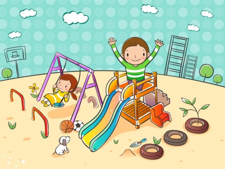 Зимние рисунки на детской площадке