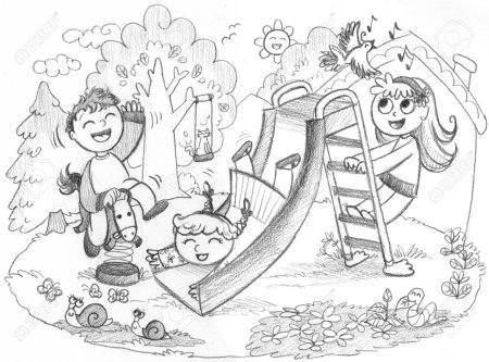 Детская площадка рисунок