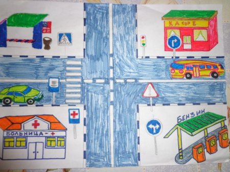Рисование ПДД старшая группа