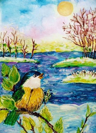 Детский рисунок Весна