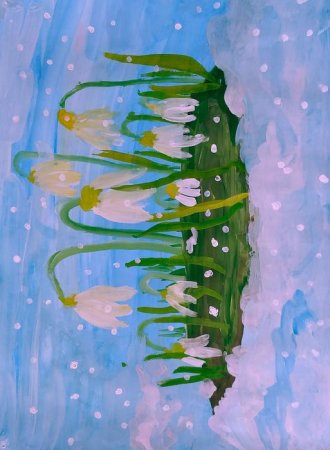 Весенний пейзаж гуашью 5 класс