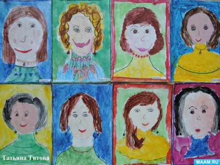 Рисуем маму в детском саду