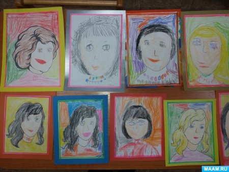 Рисование портрет мамы старшая группа