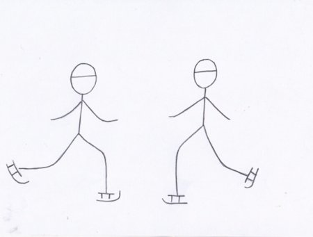 Схематичное изображение человека в движении