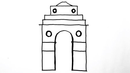 Золотые ворота карандашом