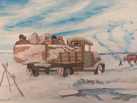 Дорога жизни блокадного Ленинграда рисунки