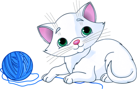 Котенок с клубком рисунок