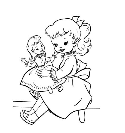 Кукла раскраска для детей
