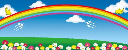 Детское небо с радугой