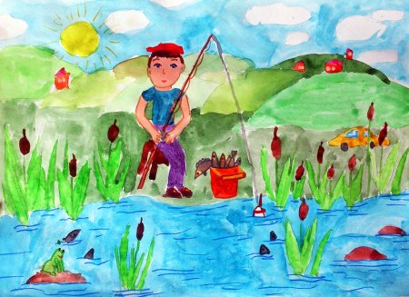 Рыбалка рисунок